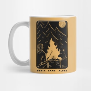 Don't Camp Alone - Girl Dog Friend Dark Print Mug